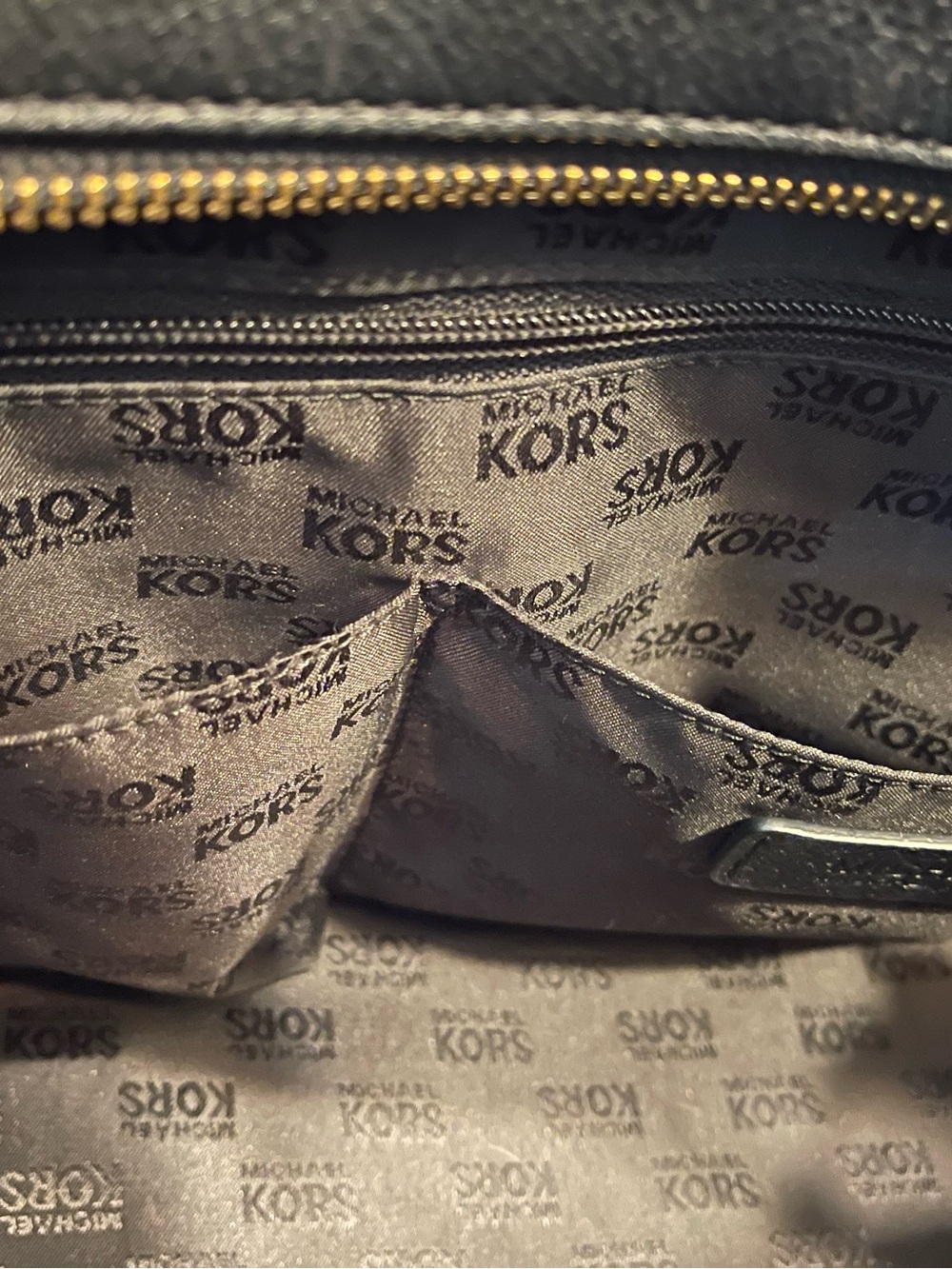 Michael Kors Black Leather Satchel with Gold Accents - Picture 12 of 14